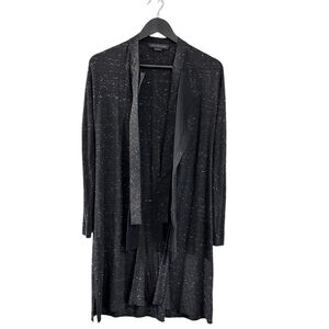 Marie Saint Pierre Heathered Black Lightweight Cardigan Duster Jacket Sz 1 US 6